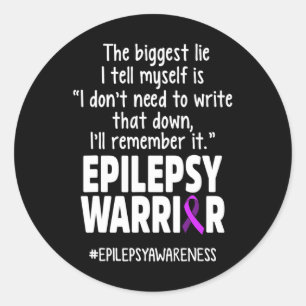 Epilepsie Bewusstsein schreiben es Epileptic Warri Runder Aufkleber