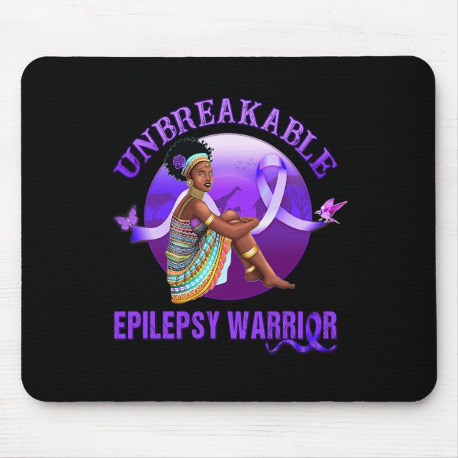 Epilepsie Bewusstsein Schwarze Frauen Unzerbrechli Mousepad (Vorne)