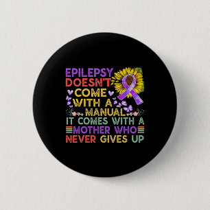 Epilepsie Bewusstsein Sonnenblumen Krieger lila Vi Button