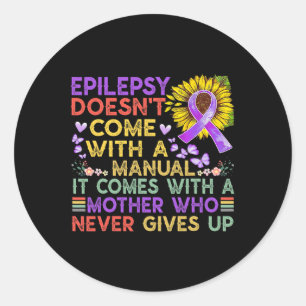 Epilepsie-Bewusstsein Sonnenblumen-Krieger Lila Vi Runder Aufkleber