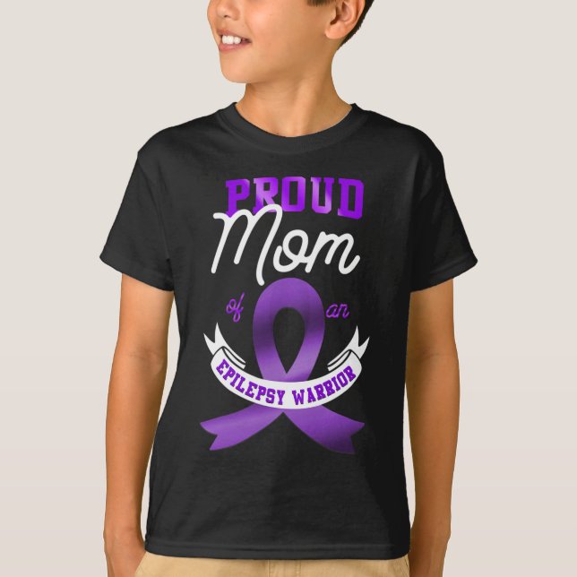 Epilepsie Bewusstsein stolz Mama eines Epilepsie W T-Shirt (Vorderseite)