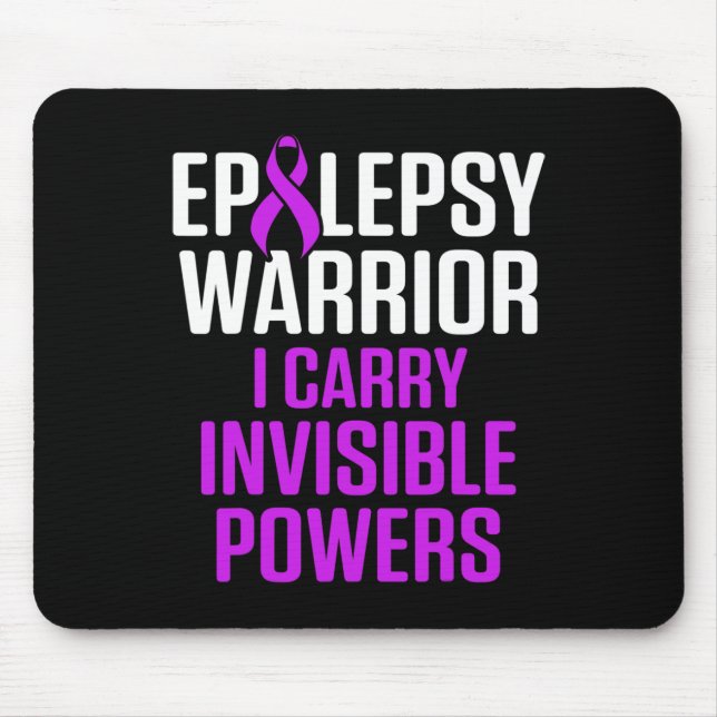 Epilepsie-Bewusstsein Trage Epileptischer Krieger  Mousepad (Vorne)