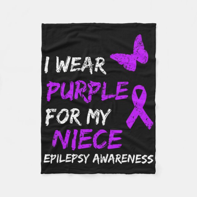 Epilepsie Bewusstsein trage ich Lila für mein Nich Fleecedecke (Vorderseite)