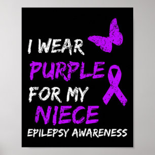 Epilepsie Bewusstsein trage ich Lila für mein Nich Poster