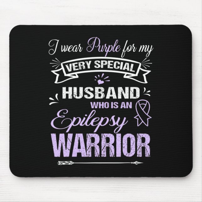 Epilepsie Bewusstsein Unterstützung Husband Warrio Mousepad (Vorne)
