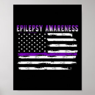Epilepsie-Bewusstsein USA-Flagge Amerikanische Epi Poster