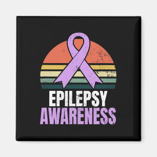 Epilepsie-Bewusstseins-Design Vintage Retro Sonnen Magnet