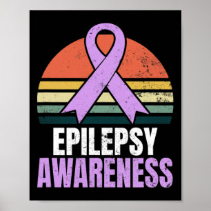 Epilepsie-Bewusstseins-Design Vintage Retro Sonnen Poster