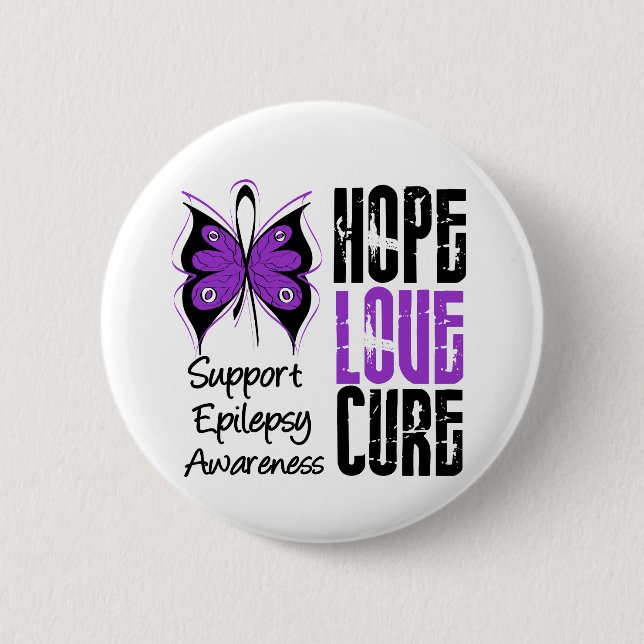 Epilepsie-Bewusstseins-Hoffnungs-Liebe-Heilung Button (Vorderseite)