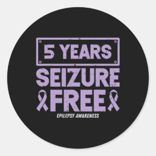 Epilepsie-Bewusstseins-Schleife 5 Jahre Anfallsfre Runder Aufkleber
