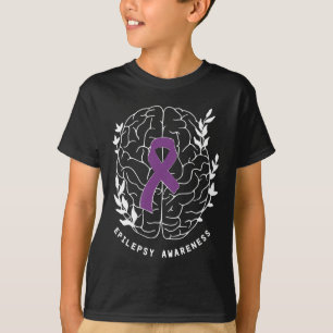 Epilepsie-Bewusstseins-Schleife Lila Epilepsie-Geh T-Shirt
