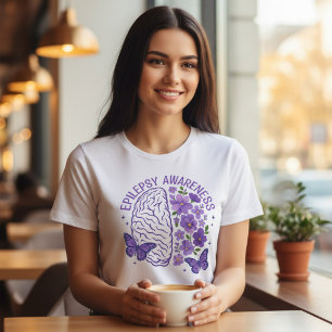 Epilepsie-Bewusstseins-Schmetterlinge Florales Ges Tri-Blend Shirt