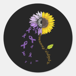 Epilepsie-Bewusstseins-Sonnenblume Runder Aufkleber