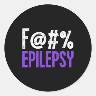 Epilepsie-Bewusstseinsmonat Lila Ribbon-Kampf Runder Aufkleber
