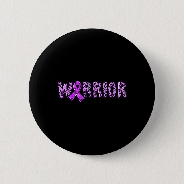 Epilepsie Bewusstseinswarter Lila Ribbon Leopard P Button (Vorderseite)