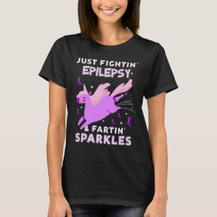 Epilepsie Blinddarmkrebs Unicorn-Farb-Glitzern T-Shirt