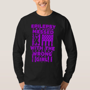Epilepsie, die mit der falschen Flagge des Mädchen T-Shirt