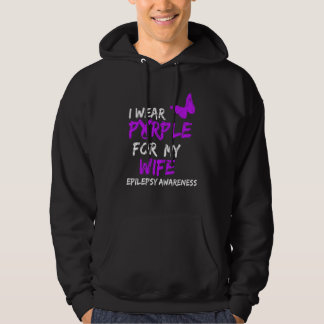 Epilepsie Ich trage Lila für meine Ehefrau Ribbon Hoodie