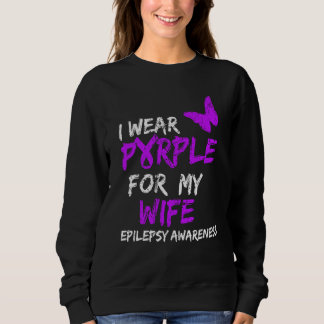 Epilepsie Ich trage Lila für meine Ehefrau Ribbon Sweatshirt
