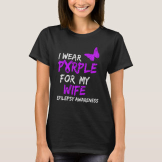 Epilepsie Ich trage Lila für meine Ehefrau Ribbon T-Shirt