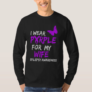 Epilepsie Ich trage Lila für meine Ehefrau Ribbon T-Shirt