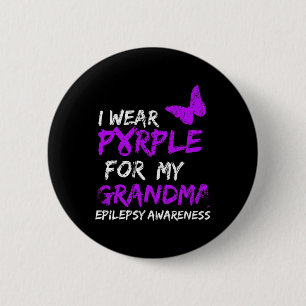 Epilepsie Ich Trage Lila Für Meine Oma-Schleife  Button