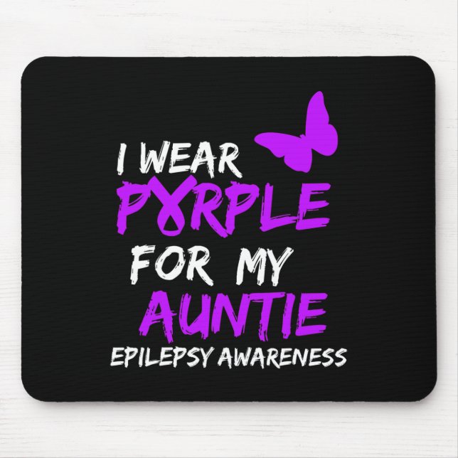 Epilepsie Ich trage Lila für meine Tante Ribbon Mousepad (Vorne)