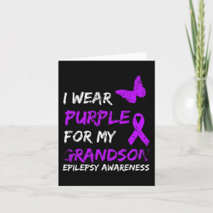 Epilepsie Ich trage Lila für meinen Enkel Ribbon Karte
