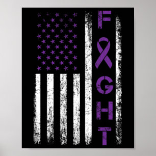 Epilepsie-Kämpfer USA-Flagge - Kämpfe für Epilepsi Poster