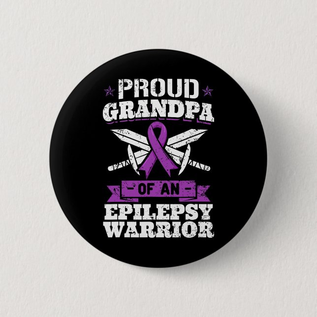 Epilepsie Krieger Opa Epileptischer Anfallsleiden Button (Vorderseite)