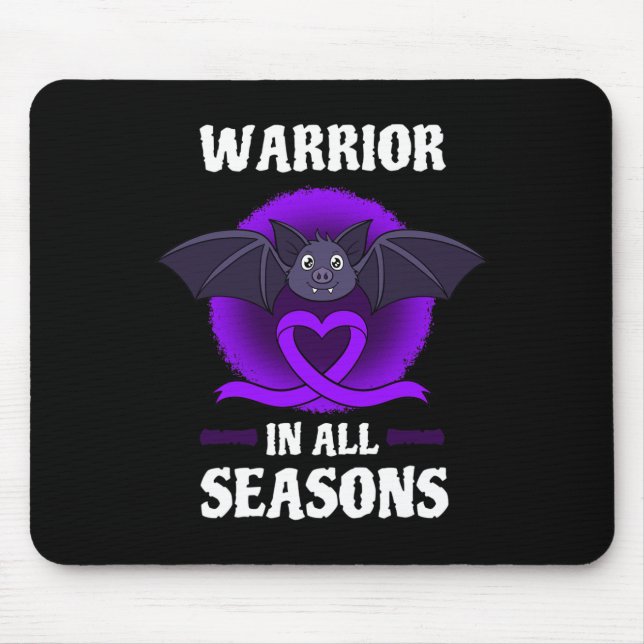 Epilepsie Lila Bewusstsein Ribbon Krieger Bat Hall Mousepad (Vorne)