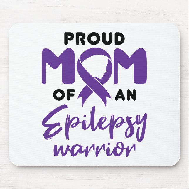 Epilepsie Mama Proud Mama eines Epilepsie-Kriegers Mousepad (Vorne)