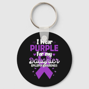 Epilepsie Ribbon ich tragen Lila für meine Tochter Schlüsselanhänger