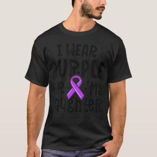 Epilepsie Ribbon ich tragen Lila für meine Tochter T-Shirt