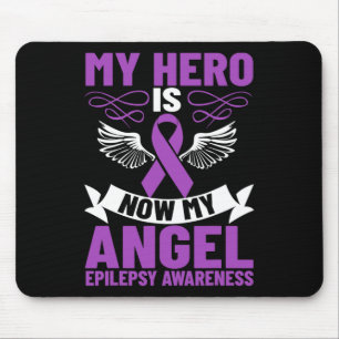 Epilepsie Ribbon My Held ist jetzt My Angel Epilep Mousepad