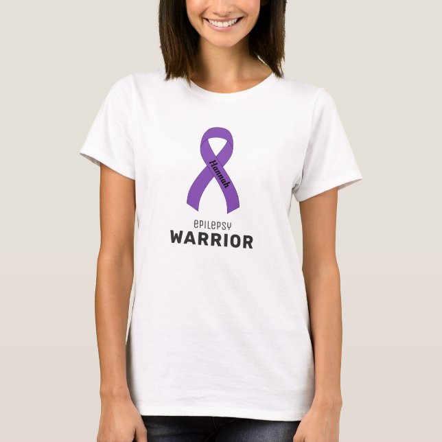 Epilepsie Ribbon Weißer T - Shirt (Vorderseite)