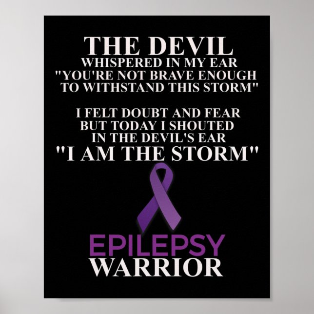 Epilepsie Warrior Awareness Christlich Faith Poster (Vorne)