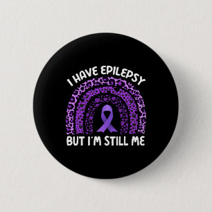 Epilepsie Warrior Awareness Lila Ribbon Leopard R Button
