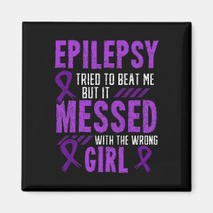 Epilepsie Warrior Day Epileptic Girl Lila Survivo Magnet