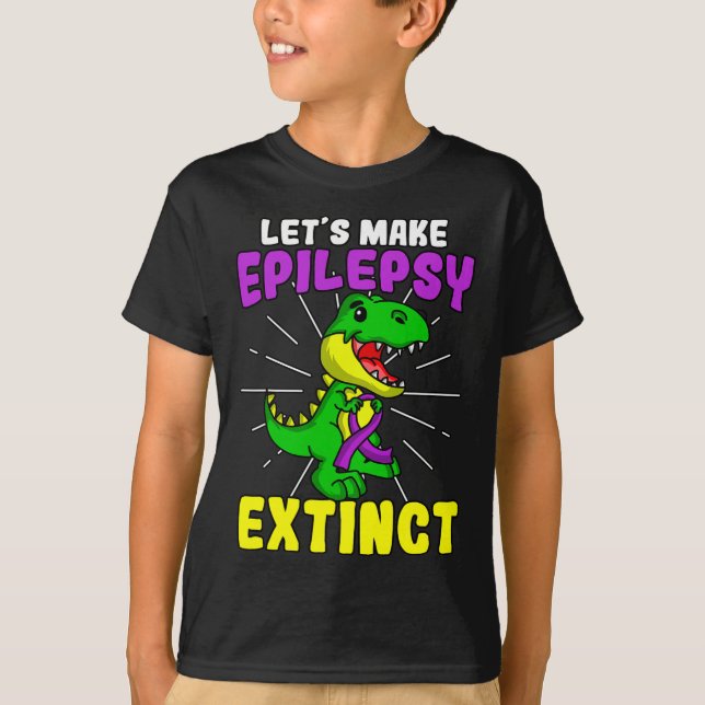 Epilepsie Warrior Epileptic Extinct Dinosaurier Se T-Shirt (Vorderseite)