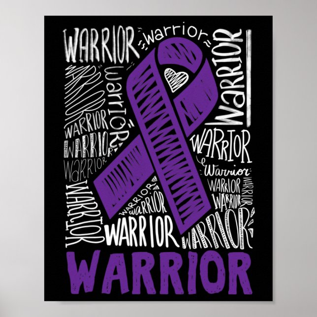 Epilepsie Warrior Family Support Geschenk Lila Ban Poster (Vorne)