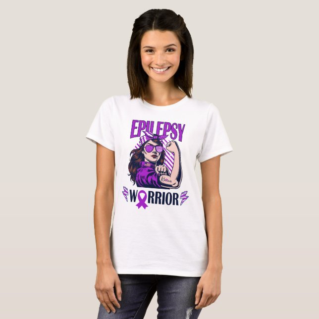 Epilepsie Warrior Glaube und Kampf T-Shirt (Vorne ganz)