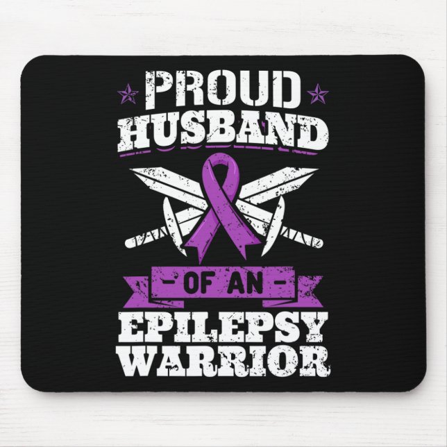Epilepsie Warrior Husband Epileptic Krampfanfall Mousepad (Vorne)