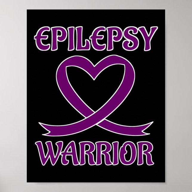 Epilepsie Warrior Lila Heart Ribbon Bewusstsein Poster (Vorne)
