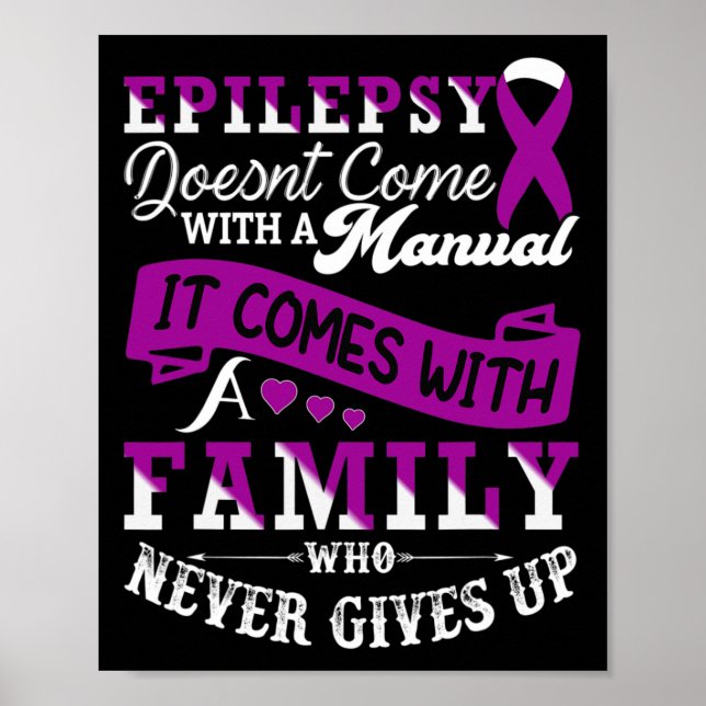 Epilepsie Warrior Lila Ribbon Epilepsie Bewusstsei Poster (Vorne)