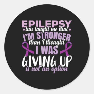 Epilepsie Warrior Lila Ribbon Epilepsie Bewusstsei Runder Aufkleber
