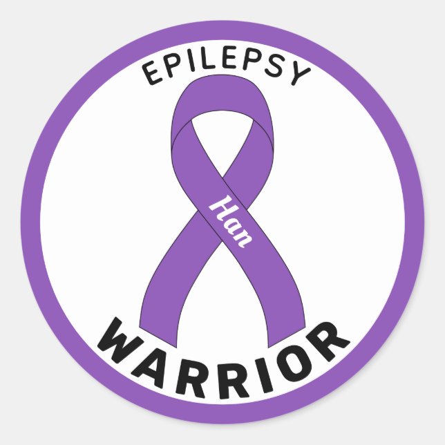 Epilepsie Warrior Ribbon White Round Sticker (Vorderseite)