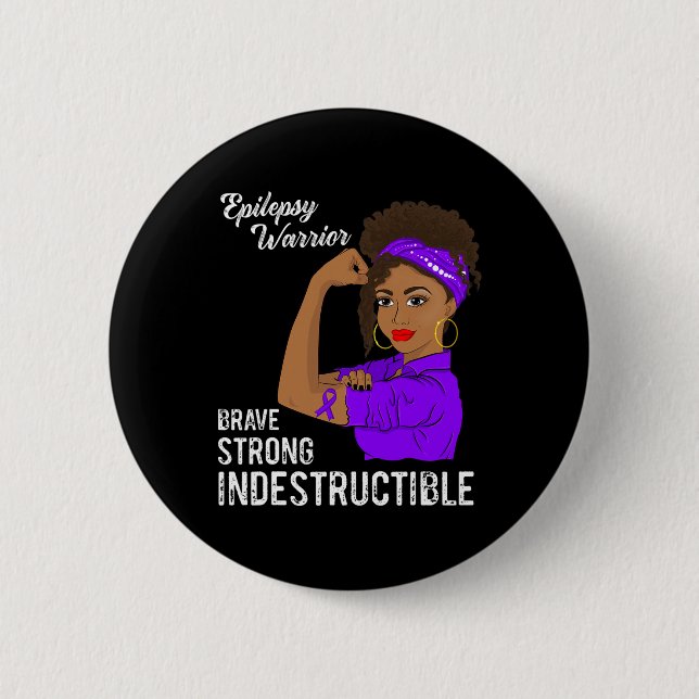 Epilepsie Warrior unstrukturierbare Überlebensbewu Button (Vorderseite)