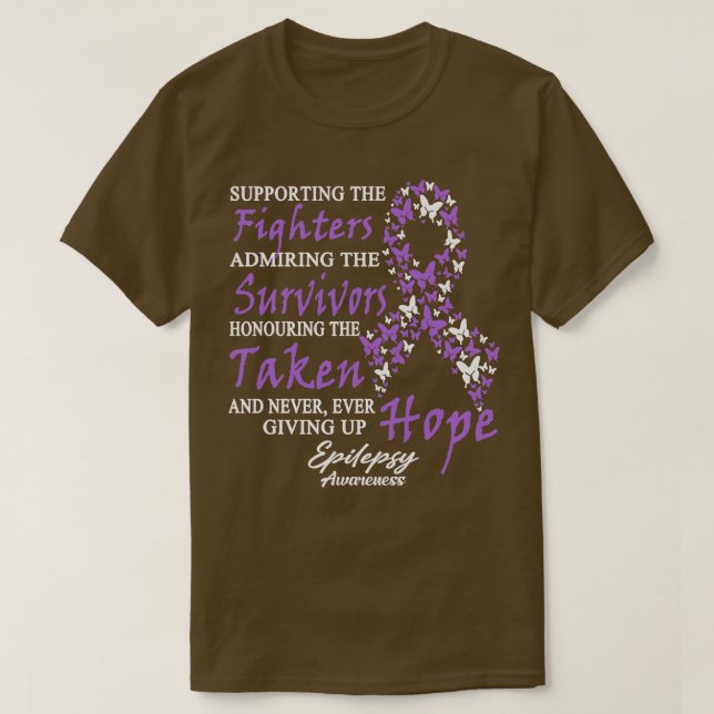 Epilepsienbewusstsein zur Unterstützung der Kämpfe T-Shirt (Design vorne)