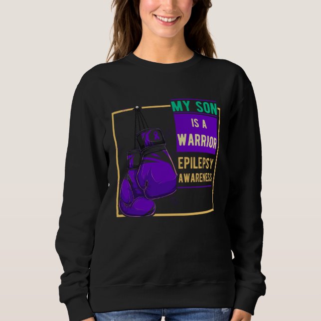 Epilepsy Awareness Day Purple Ribbon Proud Mom Dad Sweatshirt (Vorderseite)
